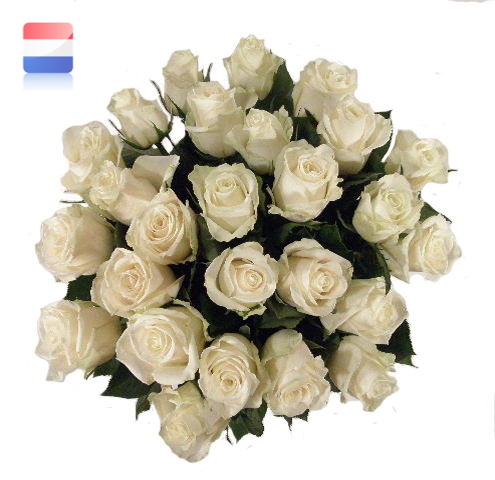 Boeket witte rozen